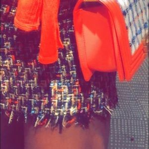 Pink White Tweed Caviar Crossbody Chain Leboy P…